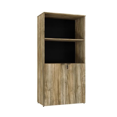 Armário Alto Estante com 02 Portas 161,5x80x42cm Wlae80 Carvalho - Preto