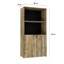 Ver imagem 6 de Armário Alto Estante com 02 Portas 161,5x80x42cm Wlae80 Carvalho - Preto