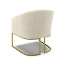 Ver imagem 5 de Kit 2 Poltronas Stella Bouclê Bege Base Metálica Industrial Dourado - D'Rossi