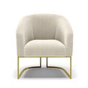 Ver imagem 4 de Kit 2 Poltronas Stella Bouclê Bege Base Metálica Industrial Dourado - D'Rossi