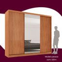 Ver imagem 6 de Guarda-Roupa Casal 100% MDF 3 Portas de Correr com Espelho Chile Marrom/Marromle