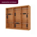 Ver imagem 4 de Guarda-Roupa Casal 100% MDF 3 Portas de Correr com Espelho Chile Marrom/Marromle