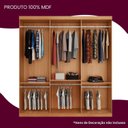 Ver imagem 6 de Guarda-Roupa Casal 100% MDF 3 Portas de Correr com Espelho Chile Marrom/Marromle