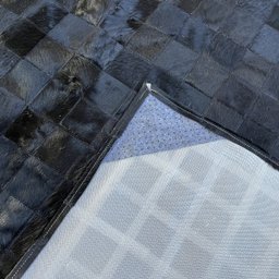 Tapete De Couro preto tingido 3,00x4,00 Com Borda - 3