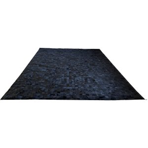 Tapete De Couro preto tingido 3,00x4,00 Com Borda