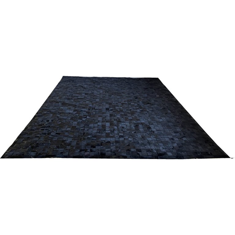 Tapete De Couro preto tingido 3,00x4,00 Com Borda Tapete De Couro preto tingido 3,00x4,00 Com Borda