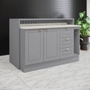 Ver imagem 2 de Bancada e Balcao Gourmet 146 Cm Ce817 Americana Cinza Calcare Henn