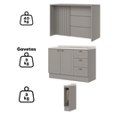 Ver imagem 5 de Bancada e Balcao Gourmet 146 Cm Ce817 Americana Cinza Calcare Henn