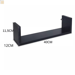 Nicho Prateleira Kit 3 Peças P/ Banheiro Mdf Preto - 3