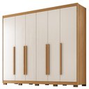 Ver imagem 1 de Guarda Roupa Casal 6 Portas 6 Gavetas MDF Platina 236 cm Cinamomo Areia Zanz