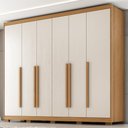 Ver imagem 2 de Guarda Roupa Casal 6 Portas 6 Gavetas MDF Platina 236 cm Cinamomo Areia Zanz