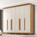 Ver imagem 5 de Guarda Roupa Casal 6 Portas 6 Gavetas MDF Platina 236 cm Cinamomo Areia Zanz