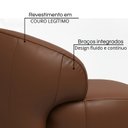 Ver imagem 3 de Poltrona Couro Legítimo Giratória Marrom Gana 86cm