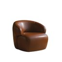 Ver imagem 2 de Poltrona de Couro Legítimo Giratória Gana