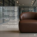 Ver imagem 4 de Poltrona de Couro Legítimo Giratória Gana