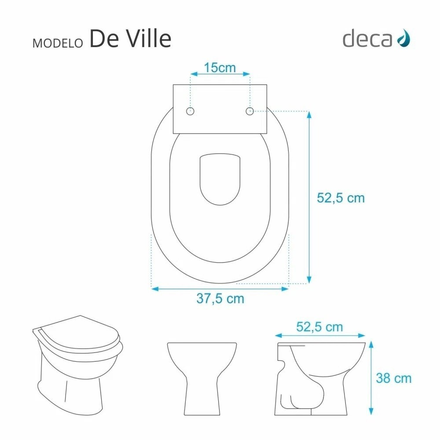 Assento Sanitário Poliéster para Louça Sedile Deville (deca) Aço - 2