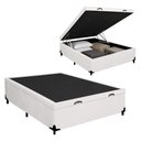 Ver imagem 1 de Cama Box com Baú Casal Royal Sleep Courino Branco 138cm
