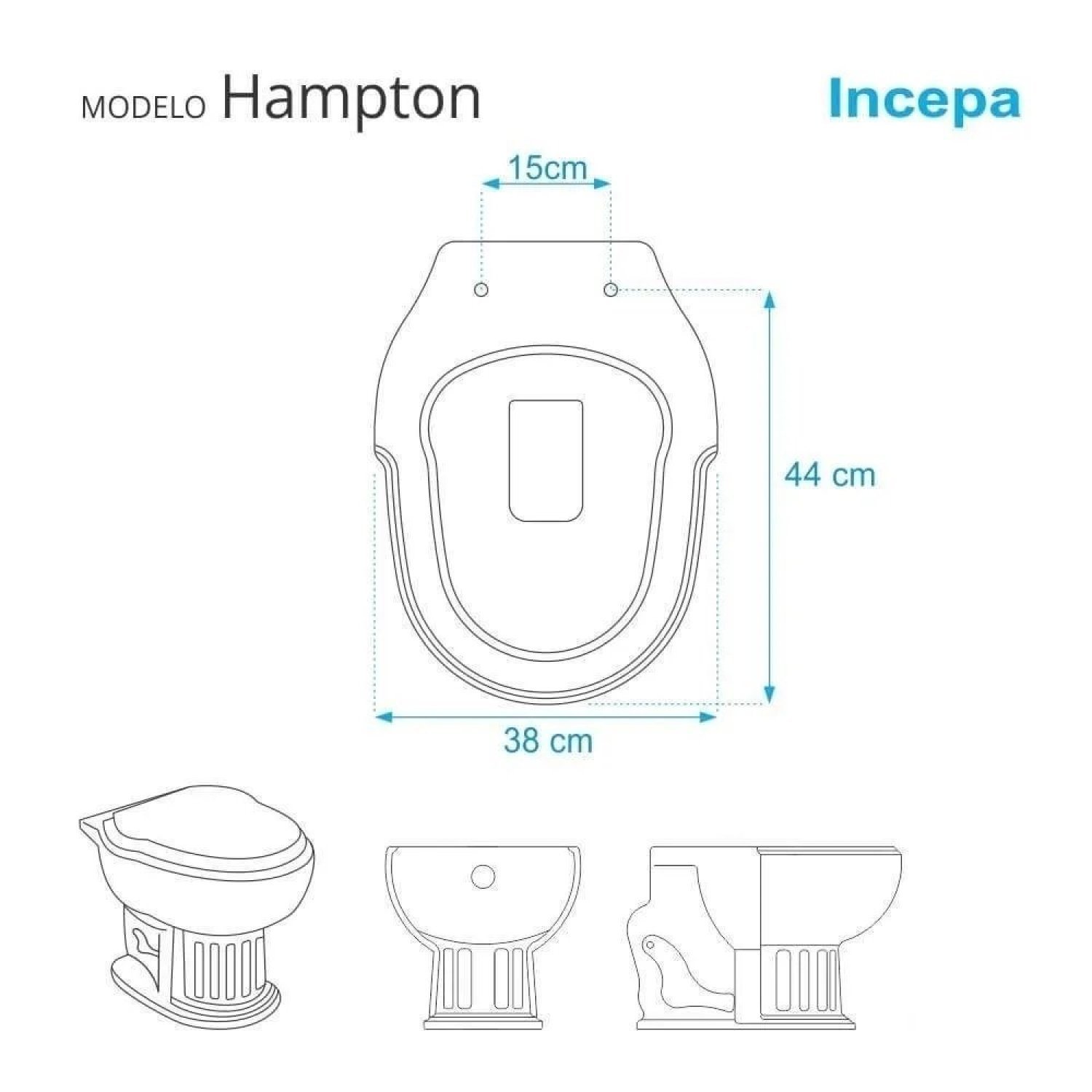 Assento Sanitário Poliéster para Louça Sedile Hampton (incepa) Aço - 2