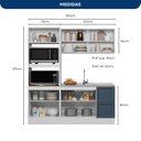 Ver imagem 3 de Cozinha Completa Modulada Americana com Vidro Reflecta 3 Peças Yescasa