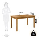 Ver imagem 3 de Mesa de Jantar Retangular 6 Lugares 160cm 100% Madeira Maciça Napoli Espresso Móveis Marrom/Nogueira