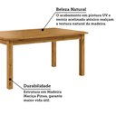 Ver imagem 4 de Mesa de Jantar Retangular 6 Lugares 160cm 100% Madeira Maciça Napoli Espresso Móveis