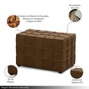 Ver imagem 3 de Puff Decorativo Augusto 70cm Sala de Estar Couro Marrom Claro Manchado G88 - Gran Belo