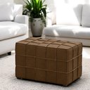 Ver imagem 1 de Puff Decorativo Augusto 70cm Sala de Estar Couro Marrom Claro Manchado G88 - Gran Belo