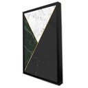 Ver imagem 2 de Quadro Decorativo Caixa Geométrico Mármore Verde, Preto e Branco Tacolado Moldura Caixa 3cm Freijó C