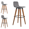 Kit 3 Banquetas Linea Base Madeira Cozinha Bar Bancada Alta:cinza/preto - 3