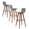Kit 3 Banquetas Linea Base Madeira Cozinha Bar Bancada Alta:cinza/preto - 2
