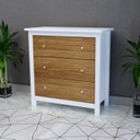 Ver imagem 4 de Cômoda para Quarto 5 Gavetas Madeira Maciça Amélia Branco/Pinus Cera