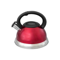 Chaleira em Inox com Apito e Fundo Duplo À Indução Vermelha - 3