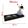 Conjunto Bandeja Com Difusor Porta Velas Jardim Zen Madeira 12cm - 2