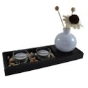 Ver imagem 1 de Conjunto Bandeja Com Difusor Porta Velas Jardim Zen Madeira 12cm