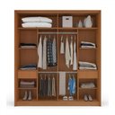 Ver imagem 3 de Guarda-roupa Casal Valência 2 Portas 2 Gavetas Freijó/cinza - Politorno