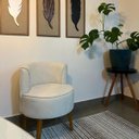 Ver imagem 2 de Jogo 5 Cadeiras Decorativa para Sala de Estar Aconchegante Tecido Veludo Moderna Aconchegante