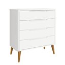 Ver imagem 4 de Kit Quarto Infantil com Pés Retrô Mel – Berço Mini Cama Noah + Cômoda Boom 4 Gavetas - Branco Abra C