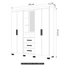 Ver imagem 4 de Guarda Roupa Casal 195cm com Espelho Cieza Freijó/off Z17 - Mpozenato