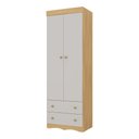 Ver imagem 2 de Guarda-roupa Infantil 62cm 2 Portas e 2 Gavetas Realeza Multimóveis Mp4451 Madeirado/off White