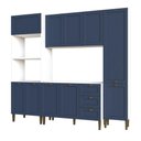 Ver imagem 2 de Cozinha Modulada Aurora 235cm Clássica Completa Provençal Cor:branco com Azul