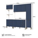 Ver imagem 3 de Cozinha Modulada Aurora 235cm Clássica Completa Provençal Cor:branco com Azul