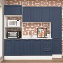 Ver imagem 1 de Cozinha Modulada Aurora 235cm Clássica Completa Provençal Cor:branco com Azul