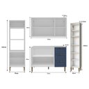 Ver imagem 4 de Cozinha Modulada Aurora 235cm Clássica Completa Provençal Cor:branco com Azul