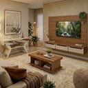 Ver mais imagens de Sala de Estar Presence Painel TV 75'' Mesa Centro e Aparador com Espelho Cinamomo/Off White
