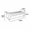 Ver imagem 3 de Recamier Puff Estofado King 195 Cm Ágata Veludo Bege
