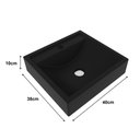 Ver imagem 2 de Cuba para Banheiro Preta 40x10x38cm Bn3657 Tecnomobili