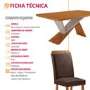 Ver imagem 7 de Mesa de Jantar Yasmin 180 cm Tampo MDF Laminado Canto Copo com 6 Cadeiras Aline