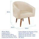 Ver imagem 3 de Kit 2 Poltronas Decorativa Jade Design Moderno Sala de Estar Quarto Escritório Confortável Luxo Pés
