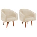Ver imagem 5 de Kit 2 Poltronas Decorativa Jade Design Moderno Sala de Estar Quarto Escritório Confortável Luxo Pés