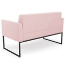 Ver imagem 7 de Sofá Namoradeira Base Industrial Preto Ana Suede Rosa Bebê - Ibiza